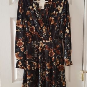 Faux Wrap Floral Dress